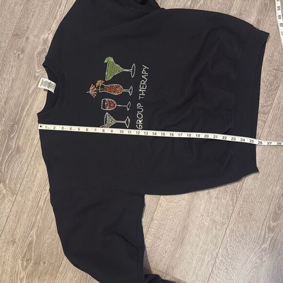 Hanes Large Vintage Sweatshirt – Bedazzled Group Therapy Funny Unisex Sweatshirt - Picture 7 of 8